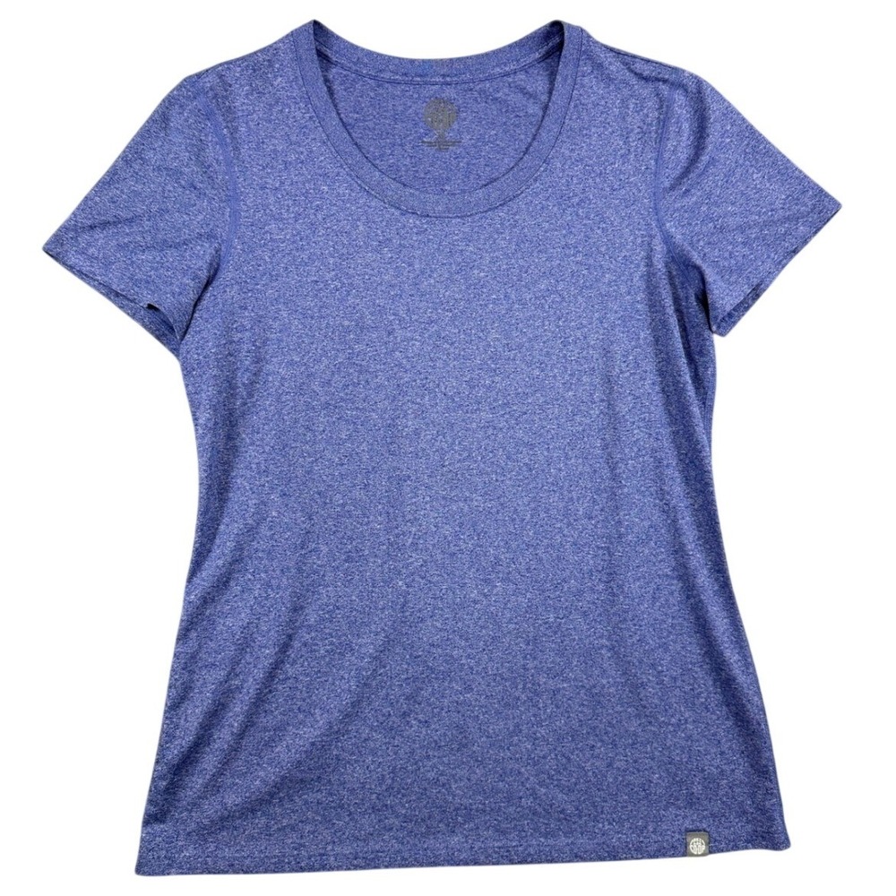 REI Co-op Womens Medium Blue Heathered Short Sleeve Active T-Shirt Crew Neck